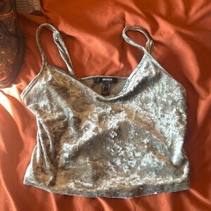 Blue velvet crop top